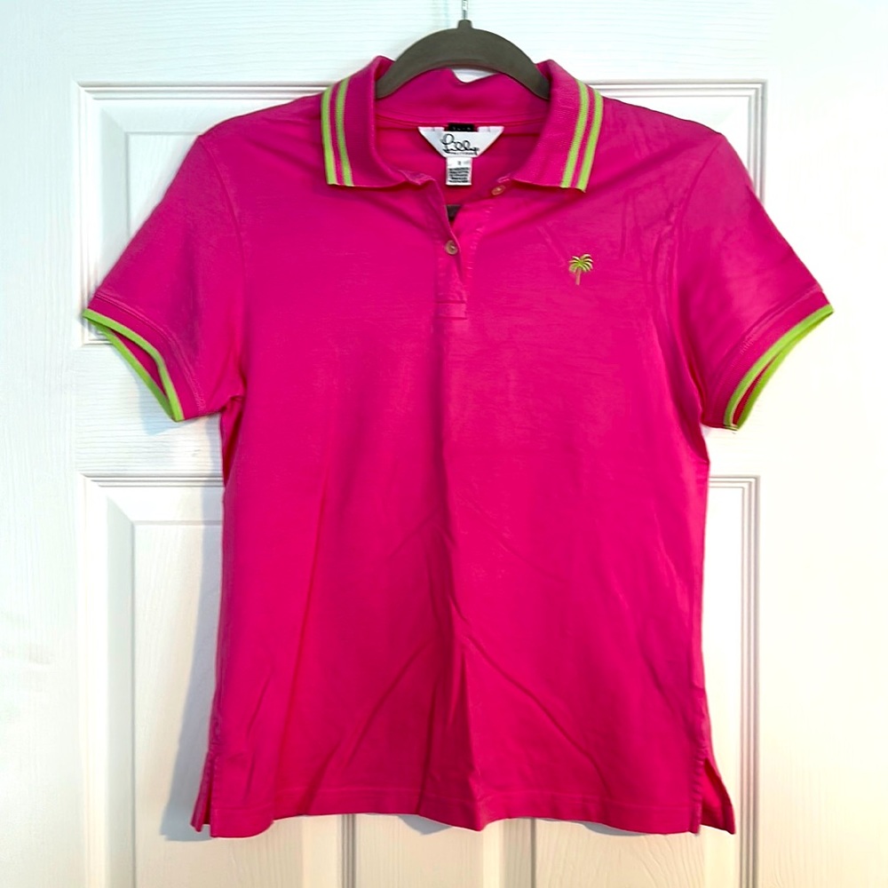 Lilly Pulitzer Womens Small Slim Fit Pink Polo Shirt